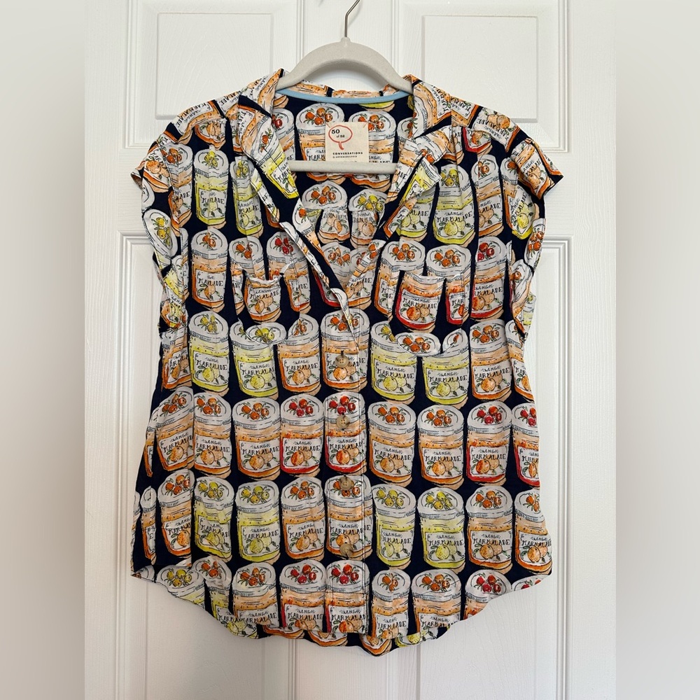 Anthropologie 52 Conversations Marmalade Blouse, M, EUC